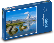 Horské jazero - voda, príroda Puzzle 1000 dielikov - 60 x 46 cm 