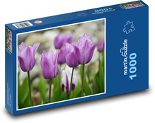 Purple tulips - spring flowers, garden Puzzle 1000 pieces - 60 x 46 cm