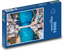 Stare Miasto - rzeka Neretwa, wieloryb Puzzle 1000 elementów - 60x46 cm