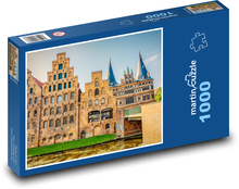 Holštýnské brány - Lübeck, Německo Puzzle 1000 dílků - 60 x 46 cm