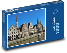 Gent - Belgien, Häuser am Fluss Puzzle 1000 Teile - 60 x 46 cm