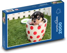 Cute puppy in a mug Puzzle 2000 pieces - 90 x 60 cm
