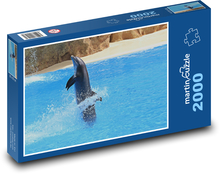Verspielter Delfin im Wasser Puzzle 2000 Teile - 90 x 60 cm