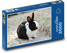 Černobílý králík Puzzle 2000 dílků - 90 x 60 cm