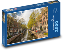 Amsterdam - kanał z zabytkowymi domami Puzzle 2000 elementów - 90x60 cm