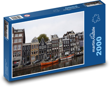 Historická zástavba Amsterdamu Puzzle 2000 dílků - 90 x 60 cm