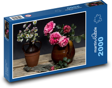 Květiny ve váze Puzzle 2000 dílků - 90 x 60 cm