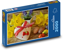 Serce - żółte żonkile Puzzle 2000 elementów - 90x60 cm