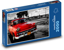 Rotes Auto auf der Straße Puzzle 2000 Teile - 90 x 60 cm