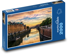 Hamburk - Speicherstadt Puzzle 2000 dílků - 90 x 60 cm
