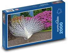 Vták - Biely Páv Puzzle 2000 dielikov - 90 x 60 cm