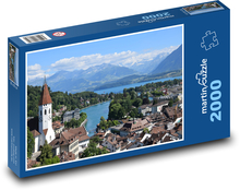 Švýcarsko - Thun, Alpy Puzzle 2000 dílků - 90 x 60 cm