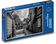 Black and White Historic Lane Puzzle 2000 Teile - 90 x 60 cm