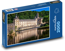 Francie - Brantome, klášter Puzzle 2000 dílků - 90 x 60 cm