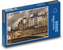 Pařížské domy na nábřeží Seiny Puzzle 2000 dílků - 90 x 60 cm