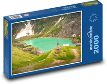 Mountain chapel on a lake in the Alps Puzzle 2000 pieces - 90 x 60 cm