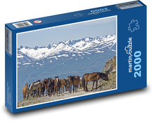 Kyrgyzstán - koně Puzzle 2000 dílků - 90 x 60 cm