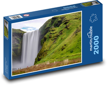 Isländischer Wasserfall Skógafoss Puzzle 2000 Teile - 90 x 60 cm