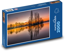 Zachód słońca nad jeziorem Puzzle 2000 elementów - 90x60 cm