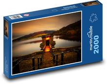 Východ slnka nad priehradou Puzzle 2000 dielikov - 90 x 60 cm