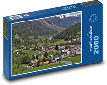 Rakousko - alpská vesnice Puzzle 2000 dílků - 90 x 60 cm
