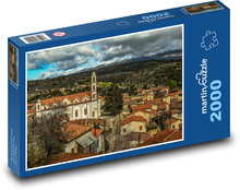 Zypriotisches Dorf mit Kirche Puzzle 2000 Teile - 90 x 60 cm