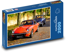 Klasické veterány na podzimní cestě Puzzle 2000 dílků - 90 x 60 cm