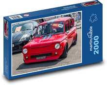 Červené pretekárske auto Puzzle 2000 dielikov - 90 x 60 cm