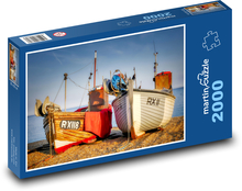 Rybárske lode na pláži Puzzle 2000 dielikov - 90 x 60 cm