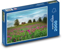 Lila Mohnblumen Puzzle 2000 Teile - 90 x 60 cm