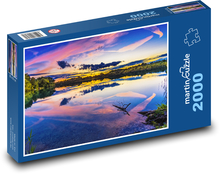 Východ slunce nad jezerem Puzzle 2000 dílků - 90 x 60 cm