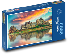 Dom nad jeziorem Puzzle 2000 elementów - 90x60 cm