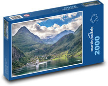 Norwegian Fjords - ship in port Puzzle 2000 pieces - 90 x 60 cm