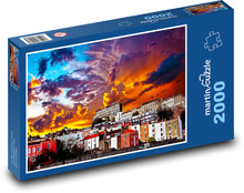 Obloha, mraky, město Puzzle 2000 dílků - 90 x 60 cm