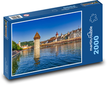Ein Fluss in einer Schweizer Stadt Puzzle 2000 Teile - 90 x 60 cm