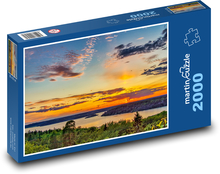 Západ slunce nad jezerem Puzzle 2000 dílků - 90 x 60 cm