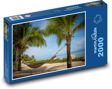 Hojdacia sieť medzi palmami Puzzle 2000 dielikov - 90 x 60 cm