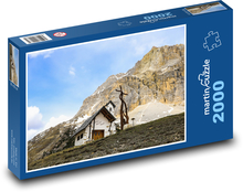 Horská chata pod skalou Puzzle 2000 dielikov - 90 x 60 cm