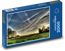 Večerní obloha nad krajinou Puzzle 2000 dílků - 90 x 60 cm