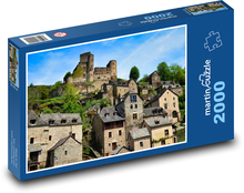 Středověký Hrad, vesnice Puzzle 2000 dílků - 90 x 60 cm