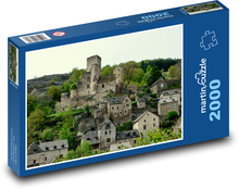Středověký Hrad, vesnice Puzzle 2000 dílků - 90 x 60 cm