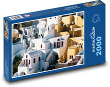 Santorini – bílé město Puzzle 2000 dílků - 90 x 60 cm