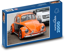 Pomarańczowy samochód retro Puzzle 2000 elementów - 90x60 cm