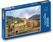 Historické domy na pobřeží Cinque Terre, Itálie Puzzle 2000 - 90x60 cm