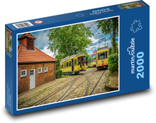 Staré električky na koľajniciach Puzzle 2000 dielikov - 90 x 60 cm