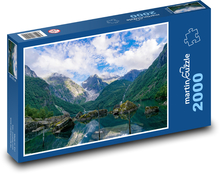 Hory, jezero, příroda Puzzle 2000 dílků - 90 x 60 cm