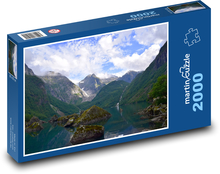 Hory, jezero, příroda Puzzle 2000 dílků - 90 x 60 cm