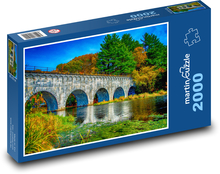 Jeseň, rieka, most Puzzle 2000 dielikov - 90 x 60 cm