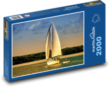 Jezioro, żaglówka Puzzle 2000 elementów - 90x60 cm