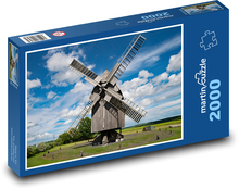Drevený veterný mlyn Puzzle 2000 dielikov - 90 x 60 cm